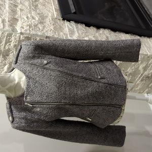 Anthropology Luii Size Medium Grey Boucle Moto Jacket